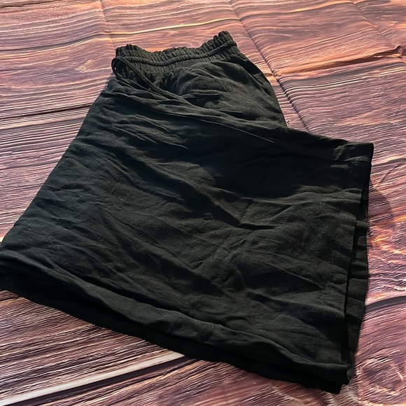 Black linen blend wide leg pants - Picture 2 of 8